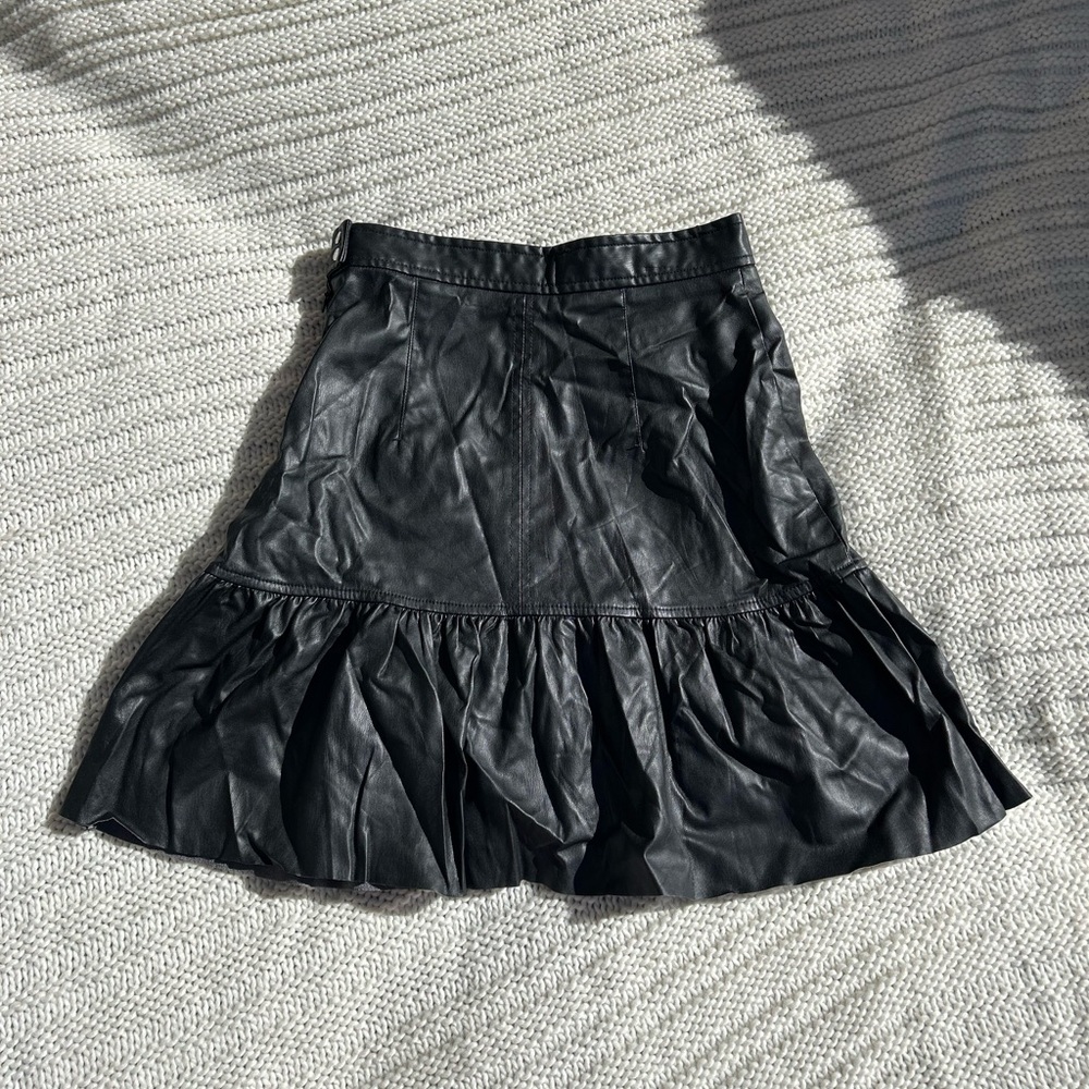 Black Faux Leather Skirt, Size 2